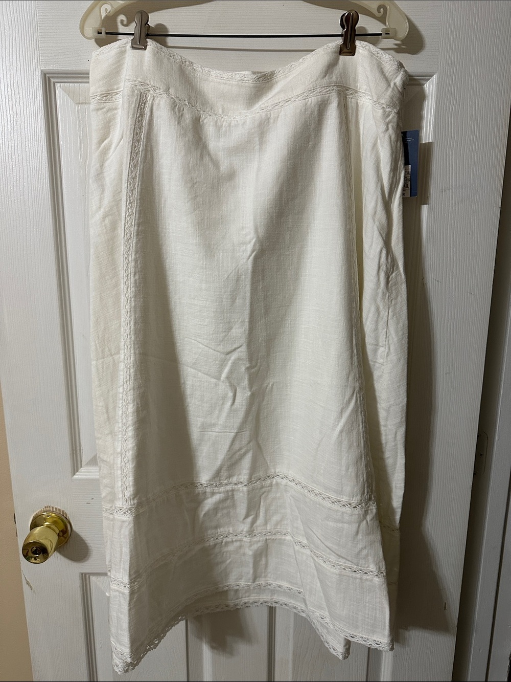 Universal Thread Cream Maxi Skirt with Lace Trim
